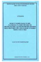 Hành vi nghiện mạng xã hội facebook của sinh viên một số trường đại học tại thành phố hồ chí minh phân tích theo tiêu chuẩn hành vi nghiện trong tâm lý học 