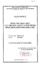 Hứng thú nhận thức của trẻ mẫu giáo 5   6 tuổi trong hoạt động khám phá khoa học 