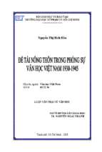 đề tài nông thôn trong phóng sự văn học việt nam 1930   1945 