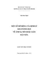 Một số mở rộng của định lý krasnoselskii về ánh xạ nén hoặc giãn mặt nón 