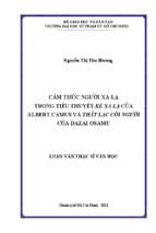 Cảm thức người xa lạ trong tiểu thuyết  kẻ xa lạ  của albert camus và  thất lạc cõi người  của dazai osamu