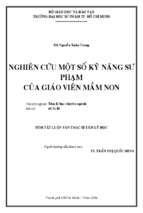 Nghiên cứu một số kỹ năng sư phạm của giáo viên mầm non 