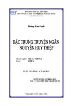 đặc trưng truyện ngắn nguyễn huy thiệp 