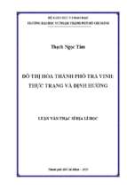 đô thị hóa thành phố trà vinh thực trạng và định hướng 