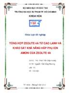 Tổng hợp zeolite 4a từ cao lanh và khảo sát khả năng hấp thụ ion amoni của zeolite 4a 