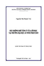 Bầu không khí tâm lý của lớp học tại trường đại học an ninh nhân dân 