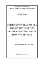 Nghiệm không thay dấu của bài toán biên dạng tuần hoàn cho phương trình vi phân hàm bậc nhất 