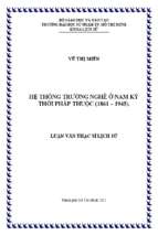 Hệ thống trường nghề ở nam kỳ thời pháp thuộc (1861   1945) 