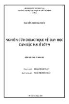 Nghiên cứu didactique về dạy học căn bậc hai ở lớp 9 