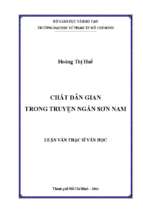 Chất dân gian trong truyện ngắn nam sơn 