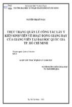 Thực trạng quản lý công tác lấy ý kiến sinh viên về hoạt động giảng dạy của giảng viên tại đại học quốc gia tp. hồ chí minh 