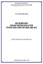 Một số biện pháp giáo dục trẻ mẫu giáo 5 6 tuổi sử dụng năng lượng tiết kiệm, hiệu quả 