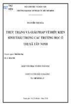 Thực trạng và giải pháp về điều kiện sinh thái trong các trường học ở thị xã tây ninh 