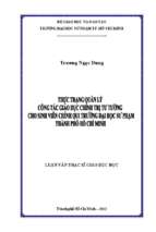 Thực trạng quản lý công tác giáo dục chính trị tư tưởng cho sinh viên chính quy trường đại học sư phạm thành phố hồ chí minh 