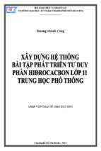 Xây dựng hệ thống bài tập phát triển tư duy phần hiđrocacbon lớp 11 trung học phổ thông 