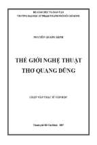 Thế giới nghệ thuật thơ quang dũng 