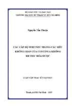 Các cấp độ whitney trong các siêu không gian của continua không metric hóa được 