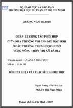 Quản lý công tác phối hợp giữa nhà trường với cha mẹ học sinh ở các trường trung học cơ sở vùng nông thôn thị xã bà rịa 