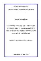 Cải biên bộ công cụ asq 3 nhằm sàng lọc phát hiện và đánh giá trẻ từ 27 đến 36 tháng tại một số trường mầm non thành phố bến tre 