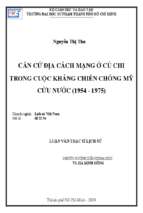 Căn cứ địa cách mạng ở củ chi trong cuộc kháng chiến chống mỹ cứu nước (1954 1975) 