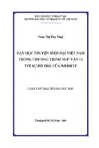 Dạy học truyện hiện đại việt nam trong chương trình ngữ văn 12 với sự hỗ trợ của webside 