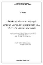 Cải tiến và nâng cao hiệu quả sử dụng một số thí nghiệm phần hóa vô cơ lớp 9 trung học cơ sở 