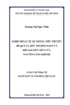 Nghệ thuật tự sự trong tiểu thuyết hồ quý ly, mẫu thượng ngàn và đội gạo lên chùa của nguyễn xuân khánh 
