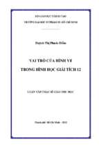 Vai trò của hình vẽ trong hình học giải tích 12 