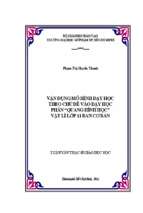 Vận dụng mô hình dạy học theo chủ đề vào dạy học phần quang hình học vật lý lớp 11 ban cơ bản