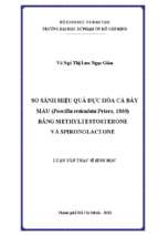 So sánh hiệu quả đực hóa cá bảy màu (poecilia reticulata peters, 1860) bằng methyltestosterone và spironolactone 