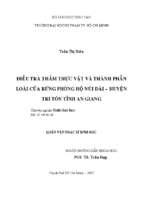 điều tra thảm thực vật và thành phần loài của rừng phòng hộ núi dài   huyện tri tôn tỉnh an giang 