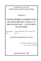 Vận dụng mô hình b   learning vào dạy học một số kiến thức chương  các định luật bảo toàn   vật lí 10 trung học phổ thông