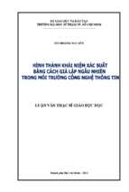 Hình thành khái niệm xác suất bằng cách giả lập ngẫu nhiên trong môi trường công nghệ thông tin 