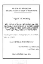 Xây dựng, sử dụng hệ thống bài tập trong dạy học chương cảm ứng điện từ vật lí 11 theo hướng phát triển năng lực nhận thức của học sinh