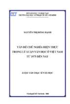 Vấn đề chủ nghĩa hiện thực trong lý luận văn học ở việt nam từ 1975 đến nay 