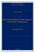 Hướng dẫn học sinh lớp 11 ptth vận dụng lý luận văn học vào bài làm văn 