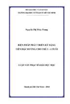 Biện pháp phát triển kỹ năng tiền học đường cho trẻ 5   6 tuổi 