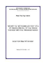 Số đỏ và kỹ nghệ lấy tây  của vũ trọng phụng từ tác phẩm văn học đến tác phẩm sân khấu