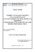 Nghiên cứu sự sinh trưởng của cây hoàng lan (cananga odorata (lamk) hook.f. & thomson) ở giai đoạn vườn ươm với các chế độ bón phân khác nhau 