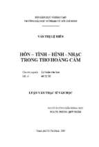 Hồn   tình   hình   nhạc trong thơ hoàng cầm 