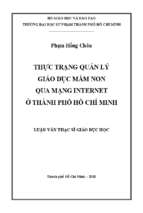 Thực trạng quản lý giáo dục mầm non qua mạng internet ở thành phố hồ chí minh 