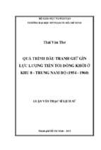 Quá trình đấu tranh giữ gìn lực lượng tiến tới đồng khởi ở khu 8   trung nam bộ (1954   1960) 