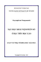 Dạy học khái niệm phân số ở bậc tiểu học lào 