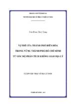 Vị thế của thành phố biên hòa trong vùng thành phố hồ chí minh từ góc độ phân tích không gian địa lý 