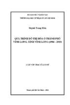 Quá trình đô thị hóa ờ thành phố vĩnh long, tỉnh vĩnh long (1986   2010) 