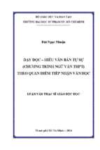 Dạy đọc   hiểu văn bản tự sự (chương trình ngữ văn thpt) theo quan điểm tiếp nhận văn học 