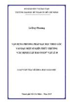 Vận dụng phương pháp dạy học theo góc vào dạy một số kiến thức chương các định luật bảo toàn   vật lí 10