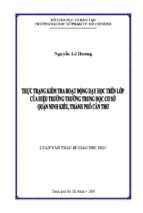 Thực trạng kiểm tra hoạt động dạy học trên lớp của hiệu trưởng trường trung học cơ sở quận ninh kiều, thành phố cần thơ 