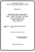 Thiết kế một số bài học đọc   hiểu văn bản văn học việt nam hiện đại theo thể loại (ngữ văn 11 nâng cao) 