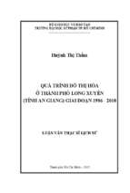 Quá trình đô thị hóa ở thành phố long xuyên (tỉnh an giang) giai đoạn 1986 2010 